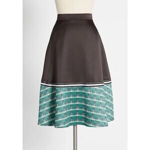 NWT ModCloth Vintage retro On the Brink of Brilliant Skirt circle mod midi XS